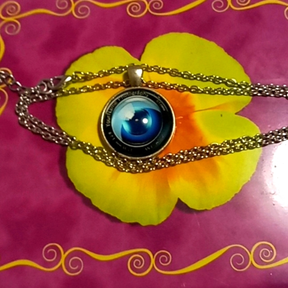 *4/$15 Camera Lens Necklace in Silver Setting